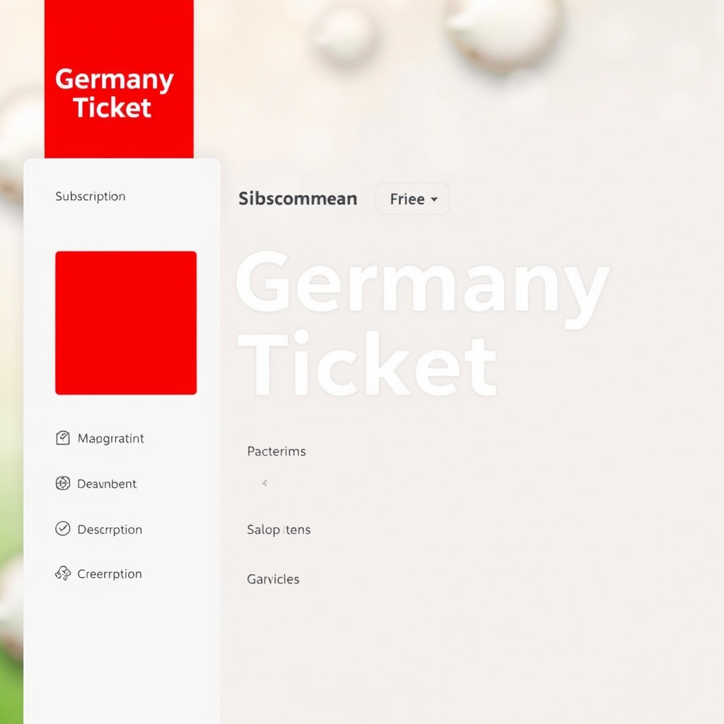 Deutschland-Ticket Abonnement Verwaltung Interface mit rotem Deutschland-Ticket Logo und Verwaltungsoptionen