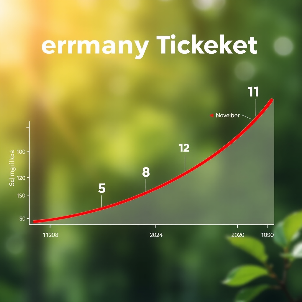 Infografik zeigt Wachstumskurve des Deutschland-Tickets von Mai 2024 bis November 2024 mit Meilenstein-Markierungen bei 5, 8 und 11 Millionen Abonnenten