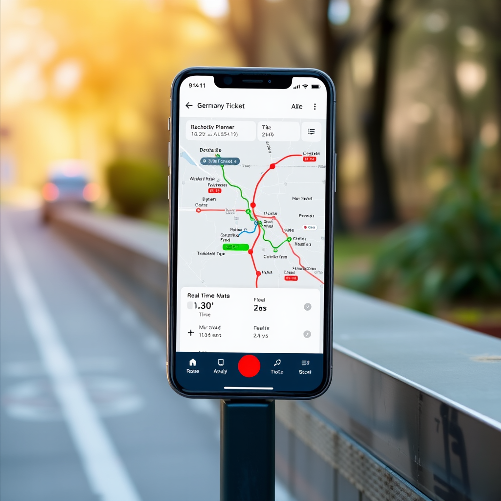 Screenshot der neuen Deutschland-Ticket App-Oberfläche mit verbesserter Routenplanung, die verschiedene Verkehrsmittel und Echtzeitdaten anzeigt