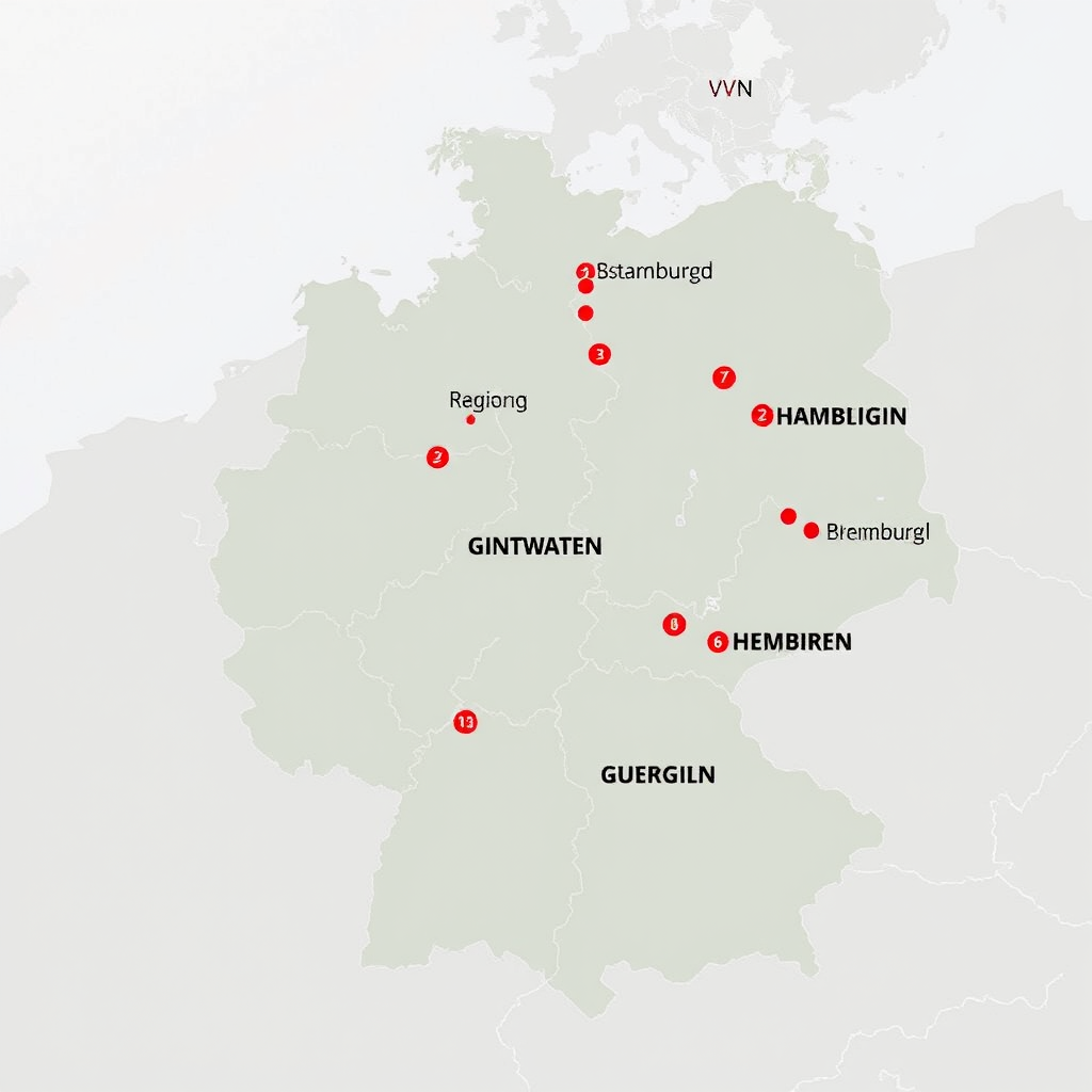 Karte der norddeutschen Verkehrsverbünde mit HVV Hamburg, VBN Bremen und weiteren regionalen Anbietern